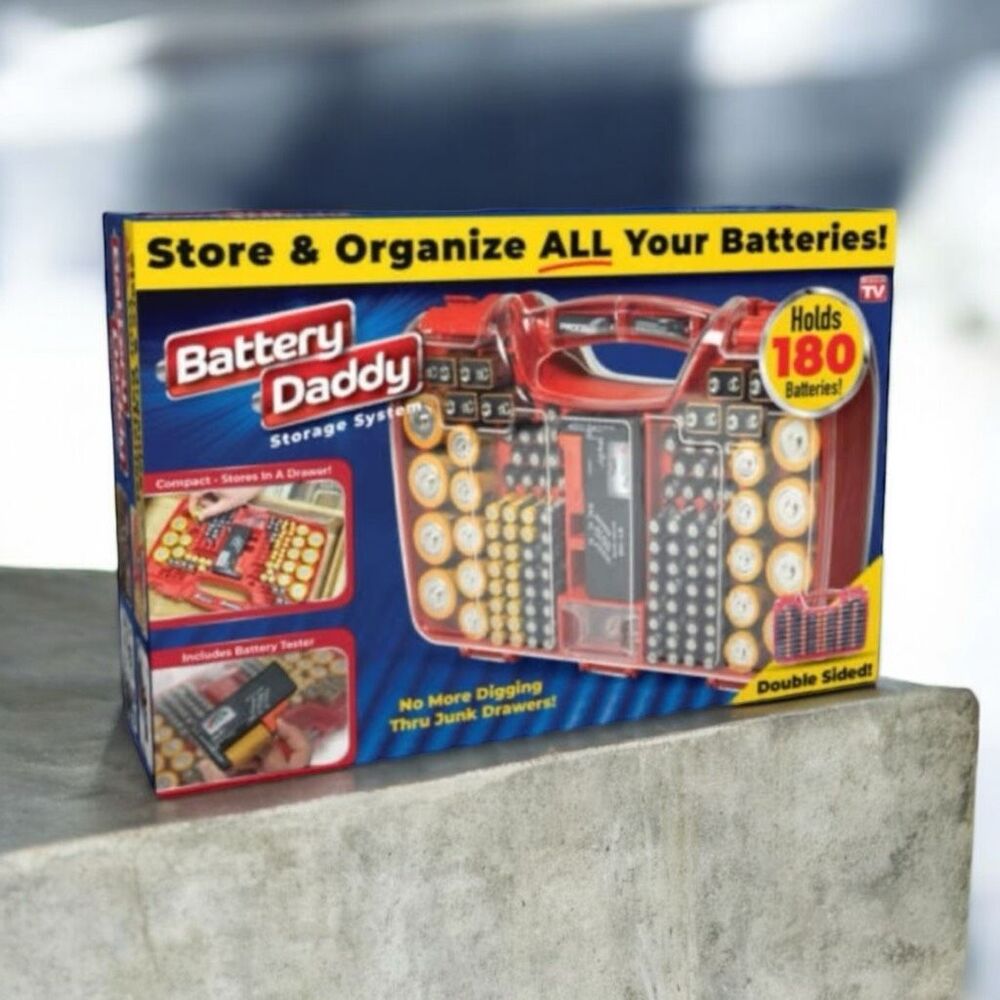 Ontel BADA-MP4 180 Batteries Battery Storage Box, New